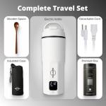 HULLIARD Travel Electric Kettle - 316 Stainless Steel, Portable Tea Kettle & Water Heater, 450ml Portable Water Boiler, 6 Temperature Settings, Auto Shut-Off, Universal Voltage (100-240V)