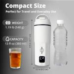 HULLIARD Travel Electric Kettle - 316 Stainless Steel, Portable Tea Kettle & Water Heater, 450ml Portable Water Boiler, 6 Temperature Settings, Auto Shut-Off, Universal Voltage (100-240V)