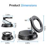 Car Phone Holder for Magsafe [78+LBS Strongest Suction & 2400gf Strongest Magnetic] 360° Adjustable Car Phone Mount, Phone Holders for Your Car for iPhone 16 Pro Max 15 14 13 12 Plus (Carbon Fiber)