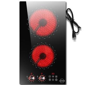 Electric 2 Burner Cooktop with Safety Features