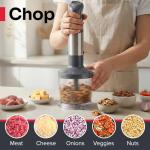 Mueller Multistick 5-in-1 Immersion Blender Handheld, 12 Speed Hand Mixer - Turbo Boost, Heaviest Duty Copper Motor, Titanium Blades Hand Blender, Milk Frother Wand, Whisk, Beaker, Chopper, Grey