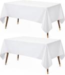 Utopia Kitchen 2 Pack 6 Foot Rectangle Table Cloth [60x102 Inches, White] Stain and Wrinkle Resistant Tablecloth Washable Polyester Cover for Dining, Buffet Parties, Picnic and Weddings
