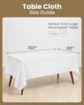 Utopia Kitchen 2 Pack 6 Foot Rectangle Table Cloth [60x102 Inches, White] Stain and Wrinkle Resistant Tablecloth Washable Polyester Cover for Dining, Buffet Parties, Picnic and Weddings