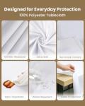 Utopia Kitchen 2 Pack 6 Foot Rectangle Table Cloth [60x102 Inches, White] Stain and Wrinkle Resistant Tablecloth Washable Polyester Cover for Dining, Buffet Parties, Picnic and Weddings