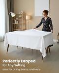 Utopia Kitchen 2 Pack 6 Foot Rectangle Table Cloth [60x102 Inches, White] Stain and Wrinkle Resistant Tablecloth Washable Polyester Cover for Dining, Buffet Parties, Picnic and Weddings