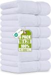 Utopia Towels 6 Pack Premium Hand Towels Set, 16 by 28 inches, 100% Ring Spun Cotton, Ultra Soft and Highly Absorbent 600GSM Towels for Bathroom, Gym, Shower, Hotel, and Spa, White