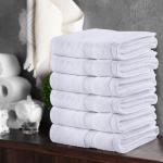 Utopia Towels 6 Pack Premium Hand Towels Set, 16 by 28 inches, 100% Ring Spun Cotton, Ultra Soft and Highly Absorbent 600GSM Towels for Bathroom, Gym, Shower, Hotel, and Spa, White