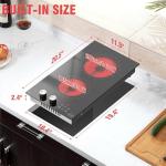 Electric 2 Burner Cooktop with Safety Features