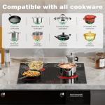 Hobsir 4-Burner Electric Cooktop with Timer and Safety Lock