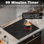 Hobsir 4-Burner Electric Cooktop with Timer and Safety Lock