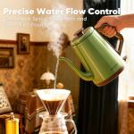 DmofwHi Gooseneck Electric Kettle(1.0L), 100% Stainless Steel BPA Free Classic Pour Over Coffee Kettle | Tea Kettle - Green