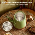 DmofwHi Gooseneck Electric Kettle(1.0L), 100% Stainless Steel BPA Free Classic Pour Over Coffee Kettle | Tea Kettle - Green