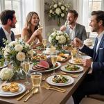 N9R 600PCS Disposable Plastic Plates, Gold Plastic Dinnerware Set Includes 100 Dinner Plates, Dessert Plate, Cups, Spoons, Forks, Knives for 100 Guests, Perfect for Party, Wedding, Birthday