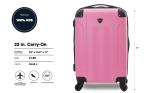Travelers Club Chicago Hardside Expandable Spinner Luggages, Hot Pink, 20" Carry-On, HS-20720-EX-690N