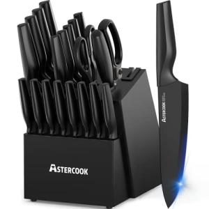 Astercook 21-Piece Dishwasher Safe Knife Set