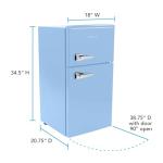 Retro Mini Fridge with Freezer, 3.1 Cu.Ft, Blue