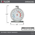 Taylor Large Dial Kitchen Refrigerator Thermometer, Silver