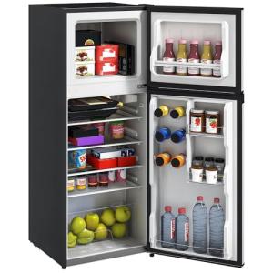 4 Cu.Ft Mini Fridge with Freezer and Reversible Door