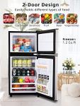 Compact Silver Refrigerator with Freezer and Thermostat