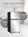 Compact Silver Refrigerator with Freezer and Thermostat