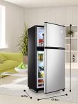 Compact Silver Refrigerator with Freezer and Thermostat