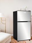Compact Silver Refrigerator with Freezer and Thermostat