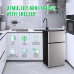 DEMULLER Mini Fridge with Freezer for One Person