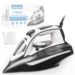 IRONDAY 1700W Steam Iron with Non-Stick Soleplate