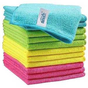 HOMEXCEL 12-Pack Colorful Microfiber Cleaning Cloths
