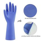 Colorful Reusable Rubber Dishwashing Gloves - 4 Pairs