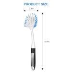 SetSail Dish Brush with Handle, 2 Pack Stiff Bristles Dish Scrubber with Built-in Scraper Dish Scrub Brushes for Cleaning Dishes, Pots and Pans, Kitchen Sink