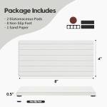 Razborci 2PCS Water Absorbing Stone Drying Tray Mat For Bathroom Sink & Kitchen Counter Faucet Organizer Decor, Quick Dry Dish Soap Dispenser Sponge Holder, Vanity Sink Caddy Bar Coaster,White-8"*3.8"