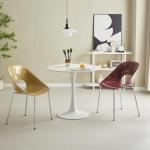 24" Tulip Table for 2-3 Persons Modern Round Dining Table, Mid-Century Dining Room Wooden MDF Circle Top Small for Kitchen Living Room Leisure Area(White, 23.6")