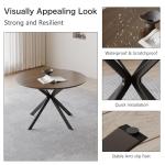 ALBAD 46.4" Round Dining Table, Mid Century Modern Round Dining Room Table for 4-6 with Metal Legs, Easy Assembly Coffee Table, Space-Saving Design for Kitchen and Dining Room