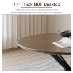 ALBAD 46.4" Round Dining Table, Mid Century Modern Round Dining Room Table for 4-6 with Metal Legs, Easy Assembly Coffee Table, Space-Saving Design for Kitchen and Dining Room
