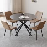 ALBAD 46.4" Round Dining Table, Mid Century Modern Round Dining Room Table for 4-6 with Metal Legs, Easy Assembly Coffee Table, Space-Saving Design for Kitchen and Dining Room