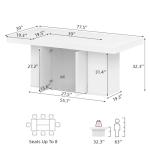 ZORPLIX Dining Table for 6-8 People, 78" Large Dining Room Table with Storage Cabinet, Rectangular Kitchen Table, Dinner Table for Kitchen, Dining Room, Living Room