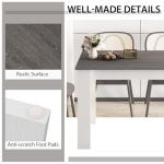 Giantex Wooden Dining Table, Modern Kitchen Table for 4, Rectangular Dinner Table for Kitchen, Dining Room, Living Room, Home Dinette Furniture, 47" L x 28" W x 30" H, (White & Dark Gray)