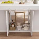 ZORPLIX Dining Table for 6-8 People, 78" Large Dining Room Table with Storage Cabinet, Rectangular Kitchen Table, Dinner Table for Kitchen, Dining Room, Living Room