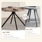 ROCSUMOO 35.5" Round Dining Table Set, Modern Kitchen Dining Table with Metal Cross Legs, Wood Leisure Breakfast Table for Kitchen Dining Room Save Space Stable (Light Brown, 1 Table)