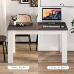 Giantex Wooden Dining Table, Modern Kitchen Table for 4, Rectangular Dinner Table for Kitchen, Dining Room, Living Room, Home Dinette Furniture, 47" L x 28" W x 30" H, (White & Dark Gray)