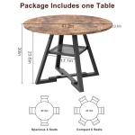 Jocoevol Round Dining Table for 4,Kitchen Dining Room Circle Dinner Pedestal Table,Space Saving Wood Kitchen & Dining Room Furniture (Vintage, 47In)