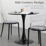 24 Inch Round Dining Table,Mid-Century Tulip Table with Metal Pedestal Base,Modern Leisure Table for Small Space Kitchen Dining Room,Easy Assembly,Black