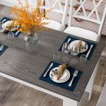 Giantex Wooden Dining Table, Modern Kitchen Table for 4, Rectangular Dinner Table for Kitchen, Dining Room, Living Room, Home Dinette Furniture, 47" L x 28" W x 30" H, (White & Dark Gray)