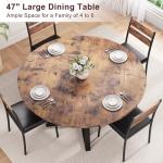 Jocoevol Round Dining Table for 4,Kitchen Dining Room Circle Dinner Pedestal Table,Space Saving Wood Kitchen & Dining Room Furniture (Vintage, 47In)