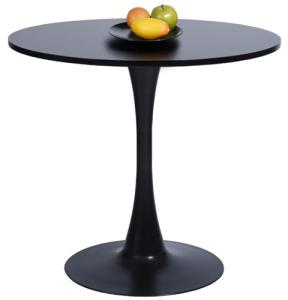 FurnitureR Round Leisure Tulip Dining Table 31.5" Stylish with Pedestal Base for Home Office Living Room Kitchen Restaurant Cafe, Black