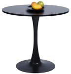 FurnitureR Round Leisure Tulip Dining Table 31.5" Stylish with Pedestal Base for Home Office Living Room Kitchen Restaurant Cafe, Black