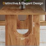 Tribesigns Modern Dining Table for 6 to 8 People, 71" Large Kitchen Dining Table with Wood Pedestal Base, Rectangular Long Dinner Table for Kitchen, Dining Room, Living Room, Rustic Brown