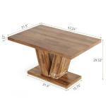 LITTLE TREE 47 Inches Dining Table for 4, Modern Dining Room Tables, Brown Rectangle Kitchen Table with V-Shaped Pedestal, Wooden Dinner Table for Dining Room, Living Room