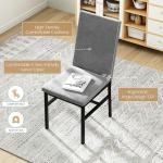 YOFE Dining Table Set for 4,Faux Marble Kitchen Table,Kitchen Table Chairs Set with Velvet Chairs,Bench with Storage Net for Dining Room,Small Apartment (Gray 1+3)